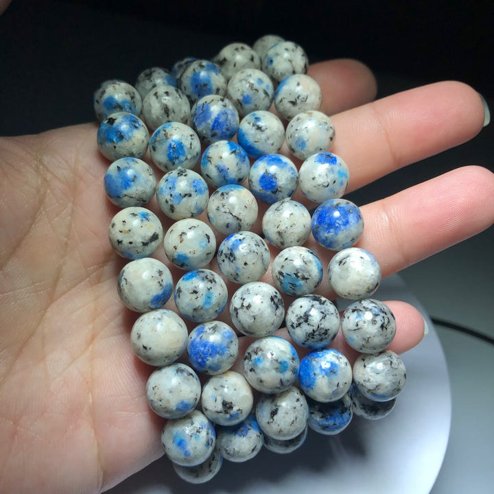Bracciale di pietra energetica con perline di azzurrite naturale Olivenorma da 11 mm