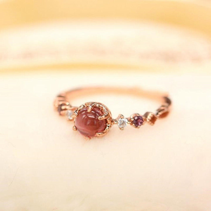 Anello di fidanzamento in argento 925 con granato Olivenorma