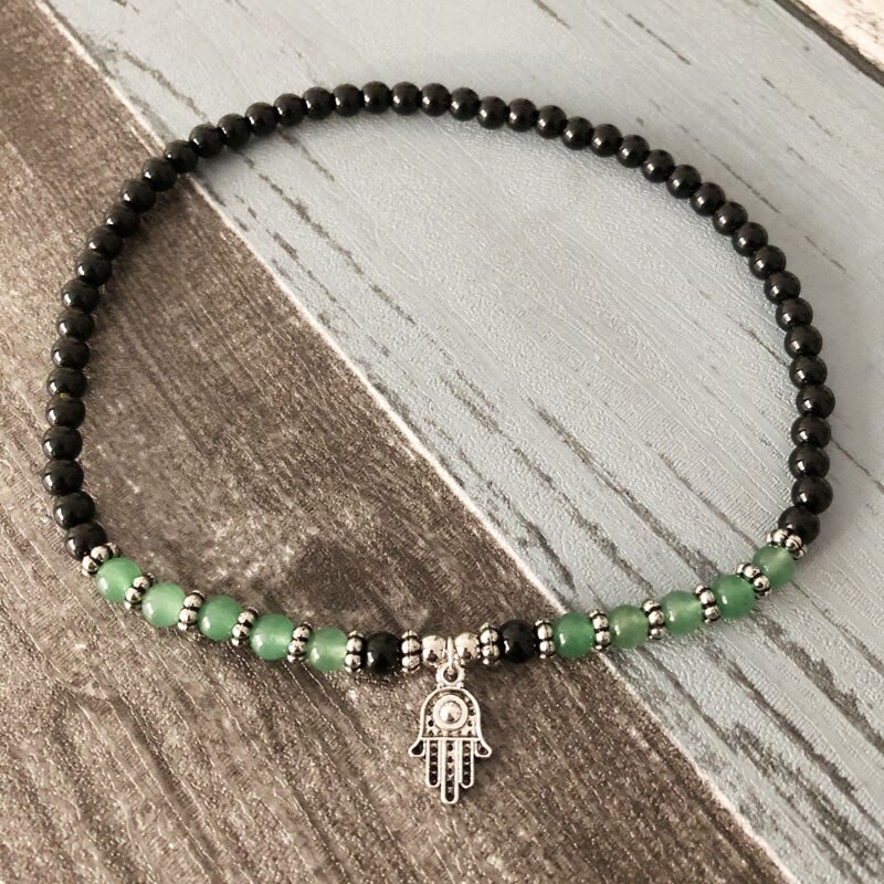 Olivenorma 6mm Doppio Giro Uomo Donna Hamsa Bracciale Set