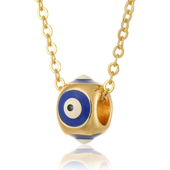 Collana con ciondolo a forma di occhio malvagio rotondo che gocciola olio Olivenorma