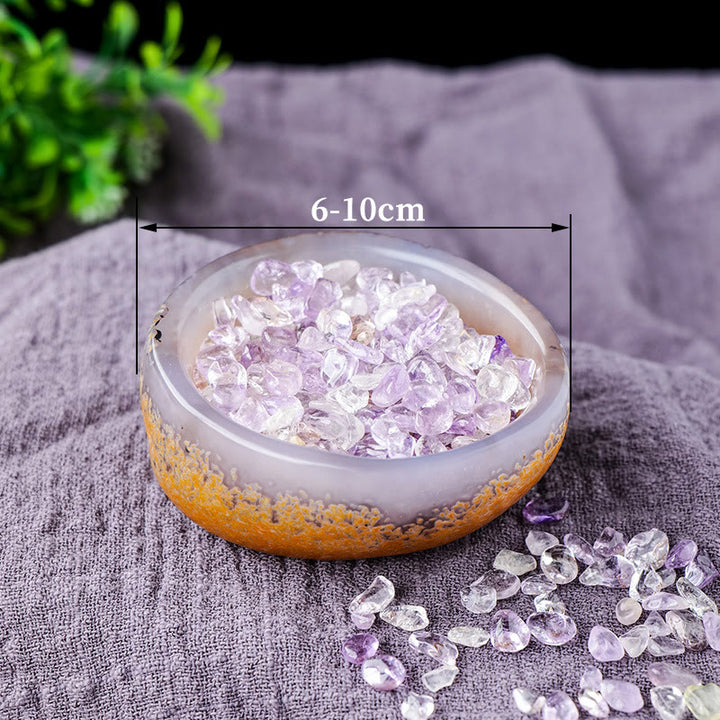 Olivenorma Ciotola in agata brasiliana naturale Cornucopia Ornamento Decorazione in pietra preziosa