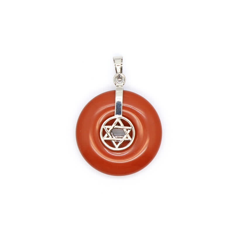 Collana con fibbia della pace in cristallo naturale Olivenorma e albero della vita
