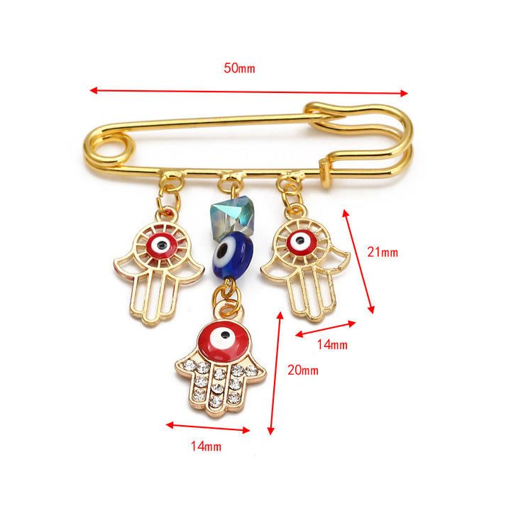 Spilla serie Hamsa con occhio malvagio Olivenorma