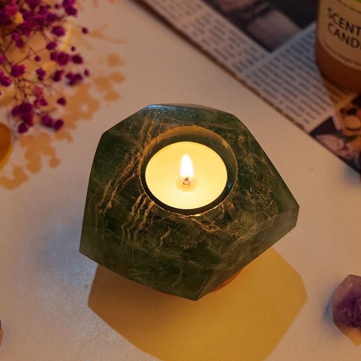 Portacandele in fluorite verde Olivenorma Polish Natural Stone