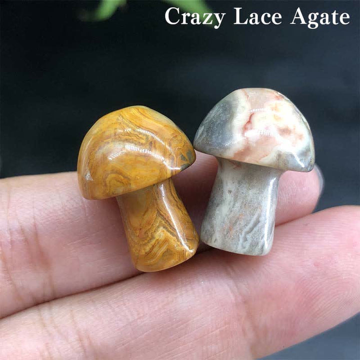 Decorazione in miniatura di funghi in cristallo naturale Olivenorma 