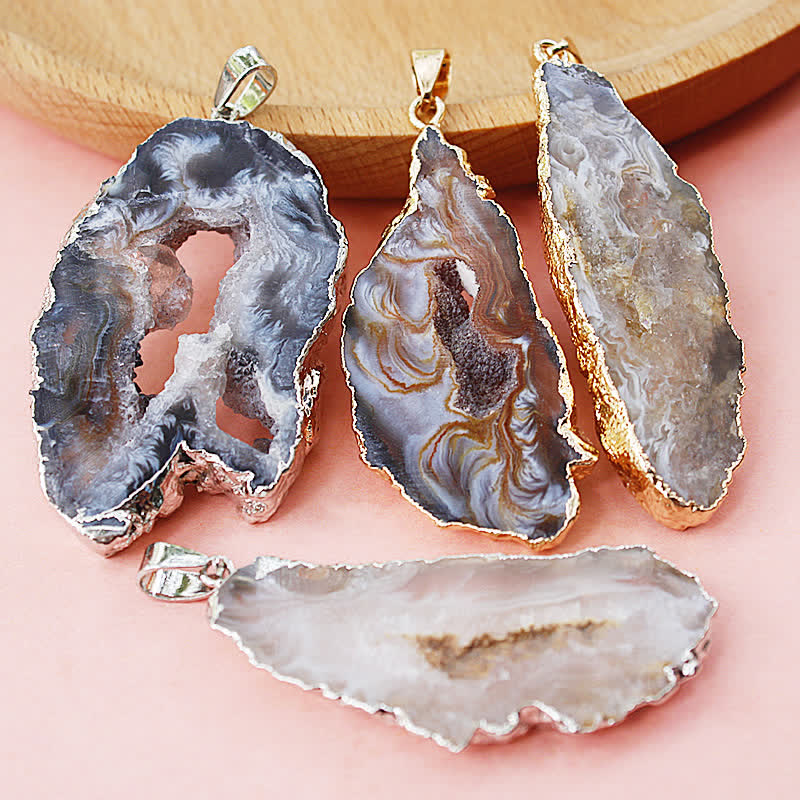 Collana in geode di agata naturale Olivenorma
