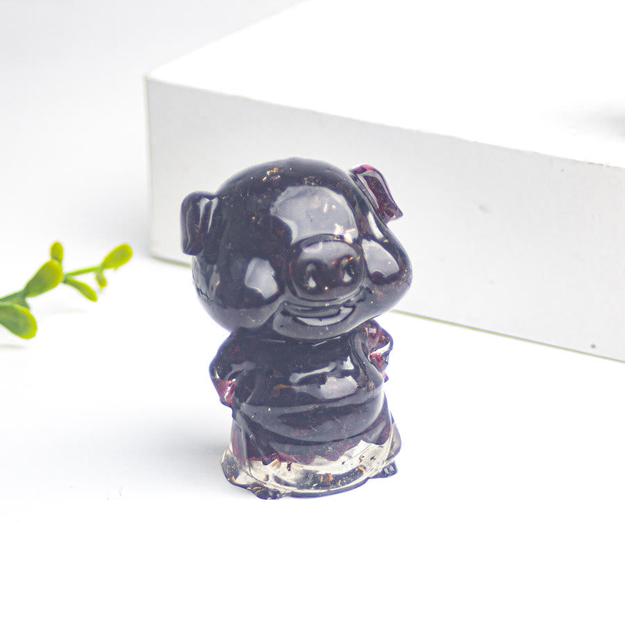 Olivenorma Piggy Decorazione con pietra preziosa portafortuna