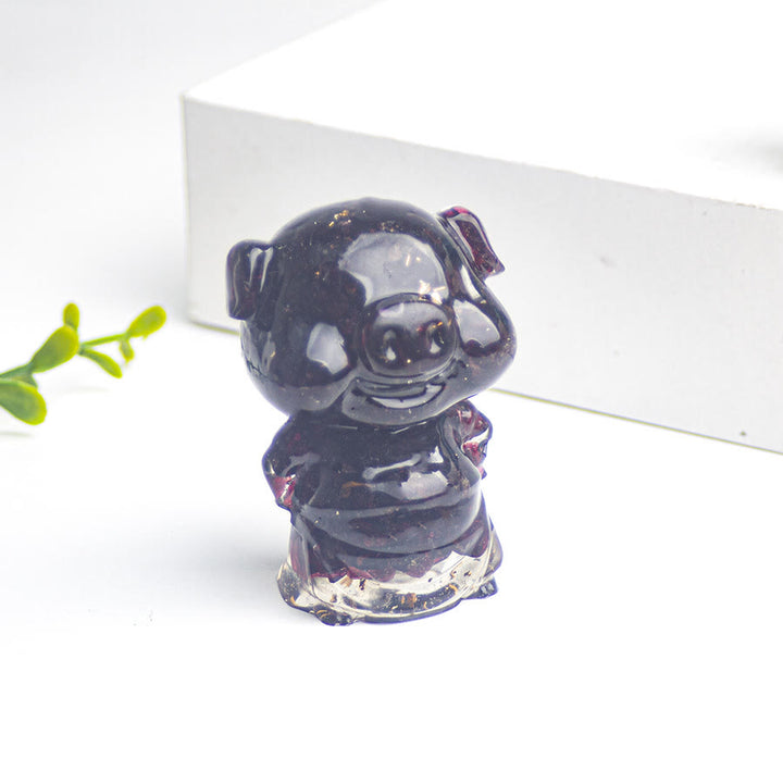 Olivenorma Piggy Decorazione con pietra preziosa portafortuna