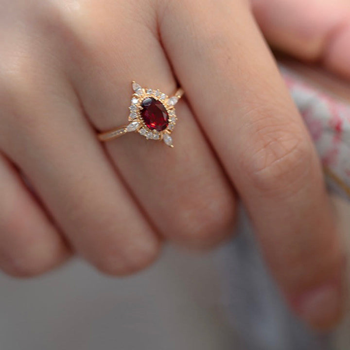Anello Atmosfera "Miss Rose" in rubino vintage Olivenorma 