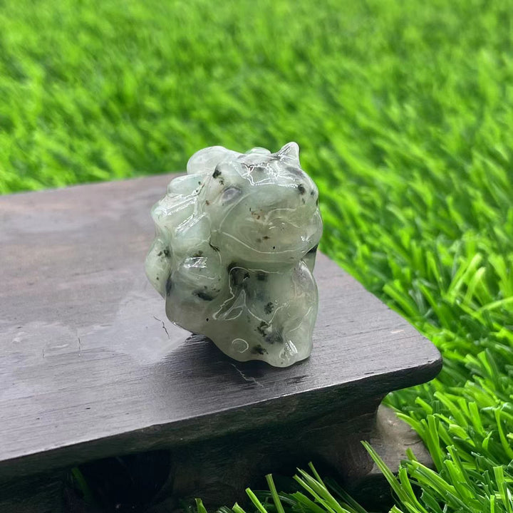 Olivenorma Pietra Naturale 3cm Decorazione in Pietra Preziosa a Forma di Volpe a Nove Code 