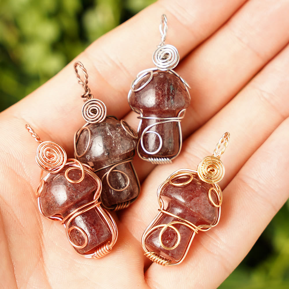 Collana con fungo in pietra curativa naturale Olivenorma