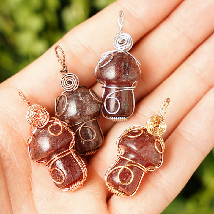Collana con fungo in pietra curativa naturale Olivenorma