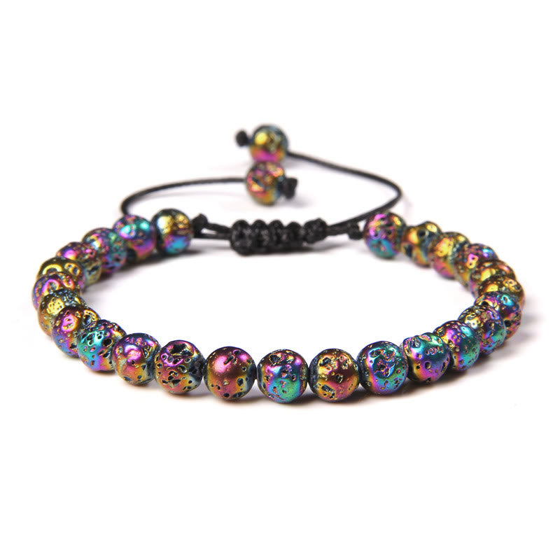 Bracciale intrecciato con perline di pietra naturale Olivenorma da 6 mm 