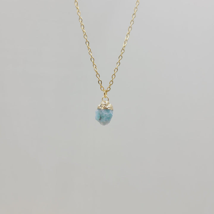 Collana con pietra preziosa grezza di cristallo irregolare Olivenorma 