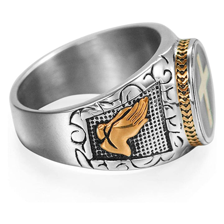 Anello vintage con simbolo della croce Olivenorma