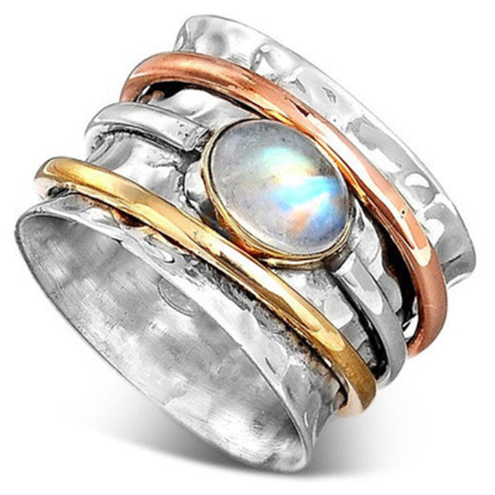 Anello portafortuna in pietra di luna Olivenorma