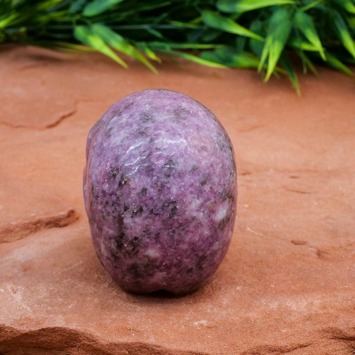 Decorazione teschio di cristallo di lepidolite Olivenorma