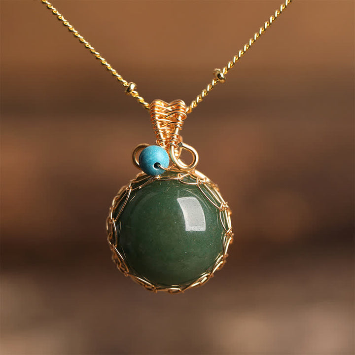 Collana con sfera di cristallo naturale delicato Olivenorma