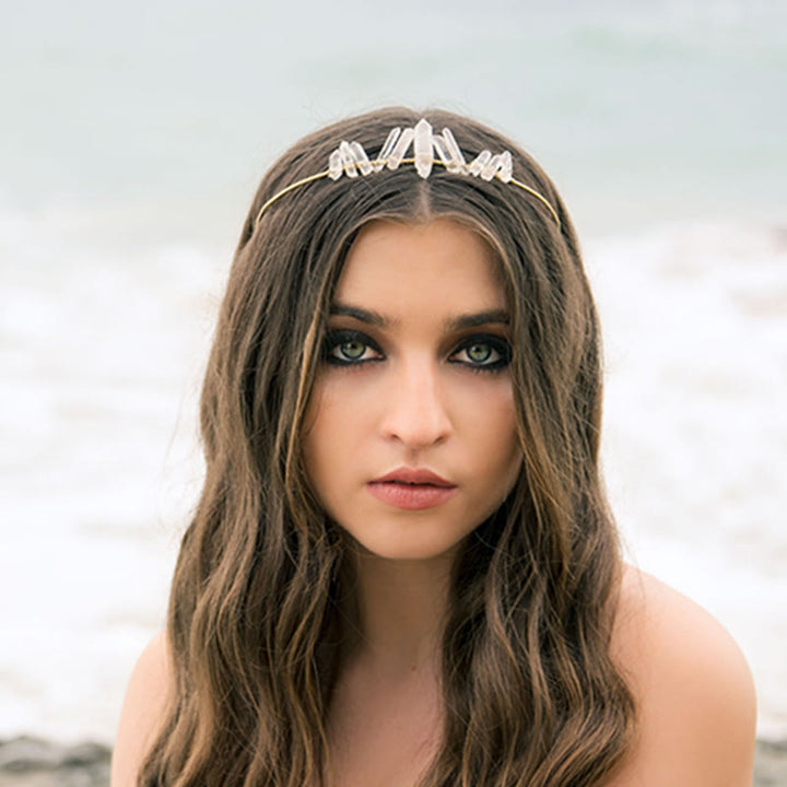 Olivenorma Clear Crystal Minimal Fairy Crystal Crown - image 6