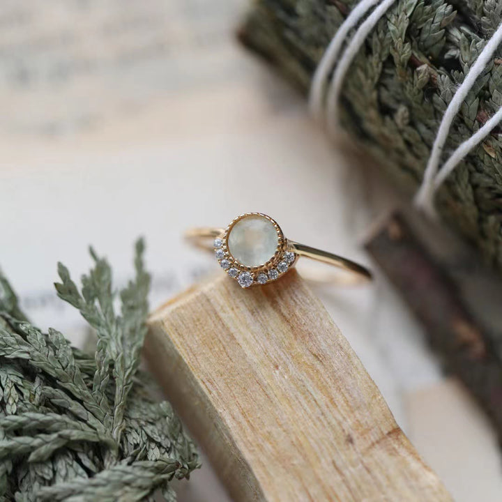 Anello aperto delicato vintage in peridoto naturale Olivenorma 