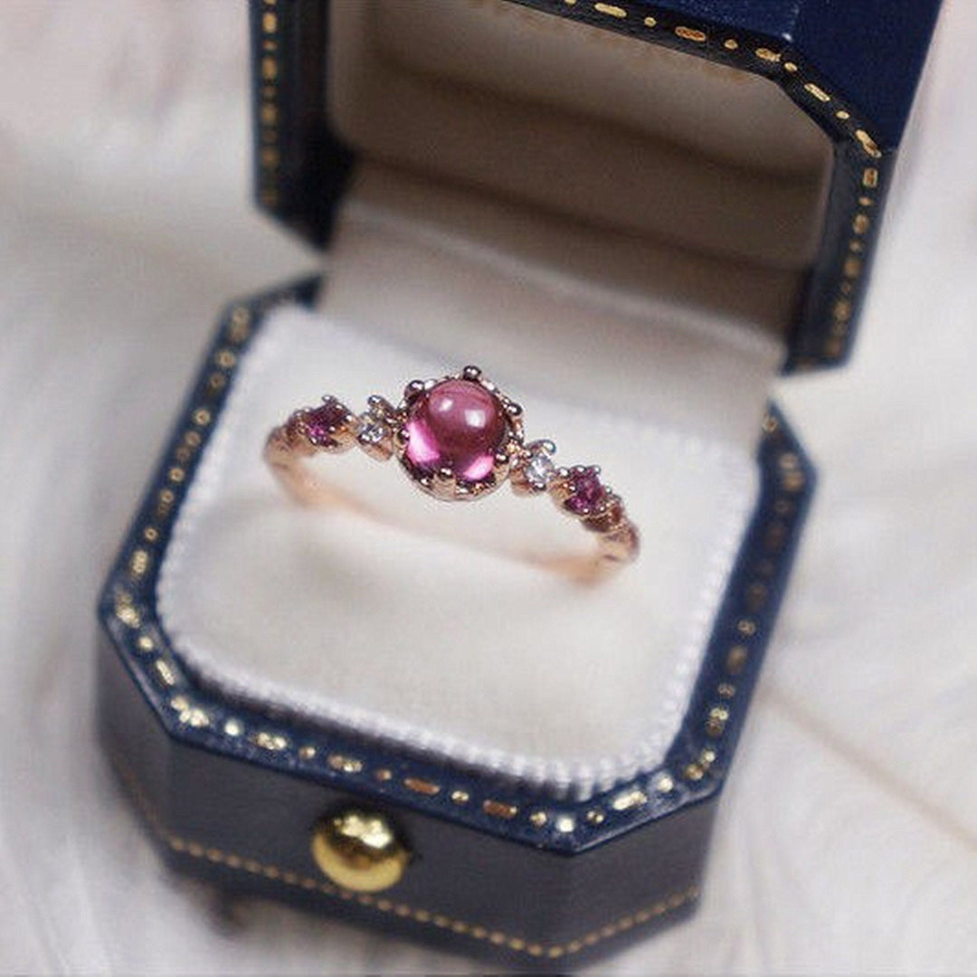Anello di fidanzamento in argento 925 con granato Olivenorma
