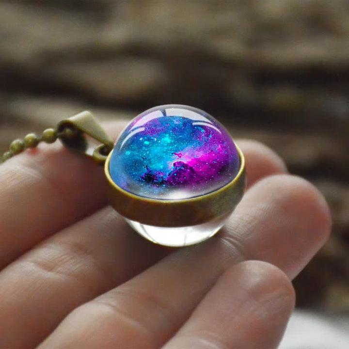 Collana con sfera in vetro di luna e colori Olivenorma