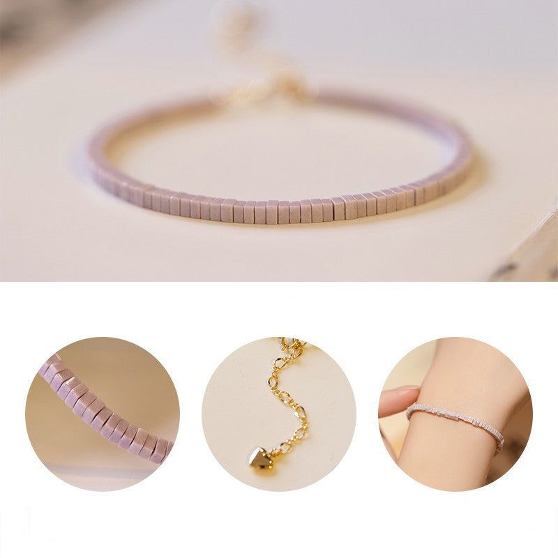 Lover Stone - Braccialetto con pietra preziosa curativa Lepidolite