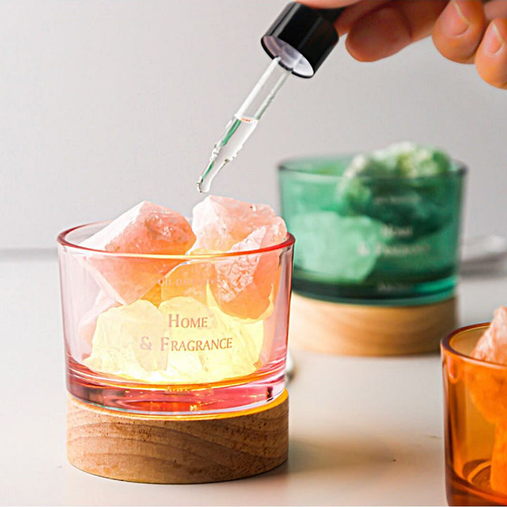 Olivenorma Fireless Diffusore Pietra Olio Essenziale Cristallo Lampada Aromaterapia