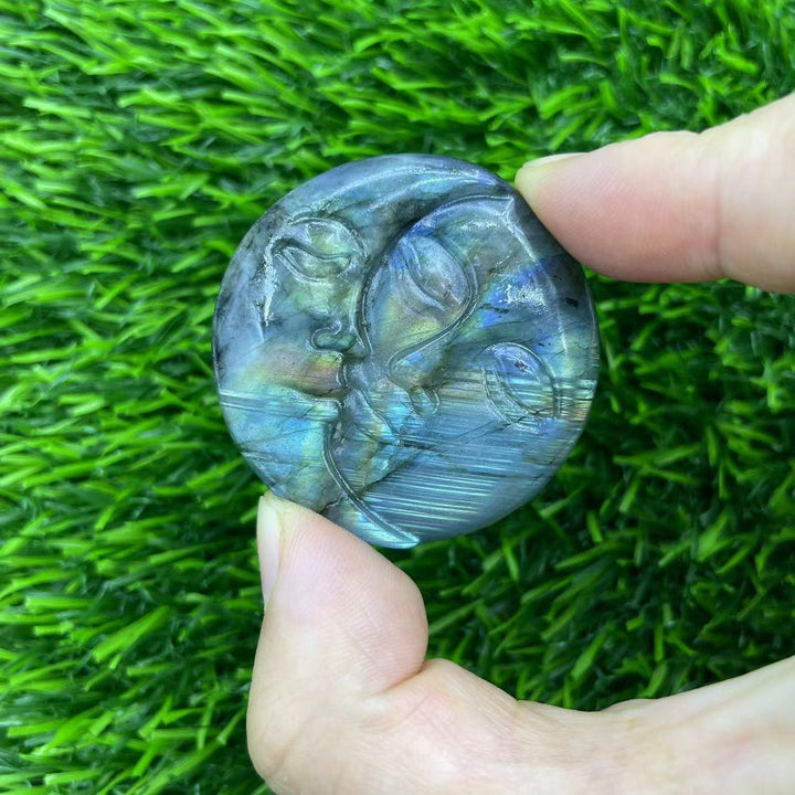 Decorazione per la casa in labradorite naturale Olivenorma con drago volante