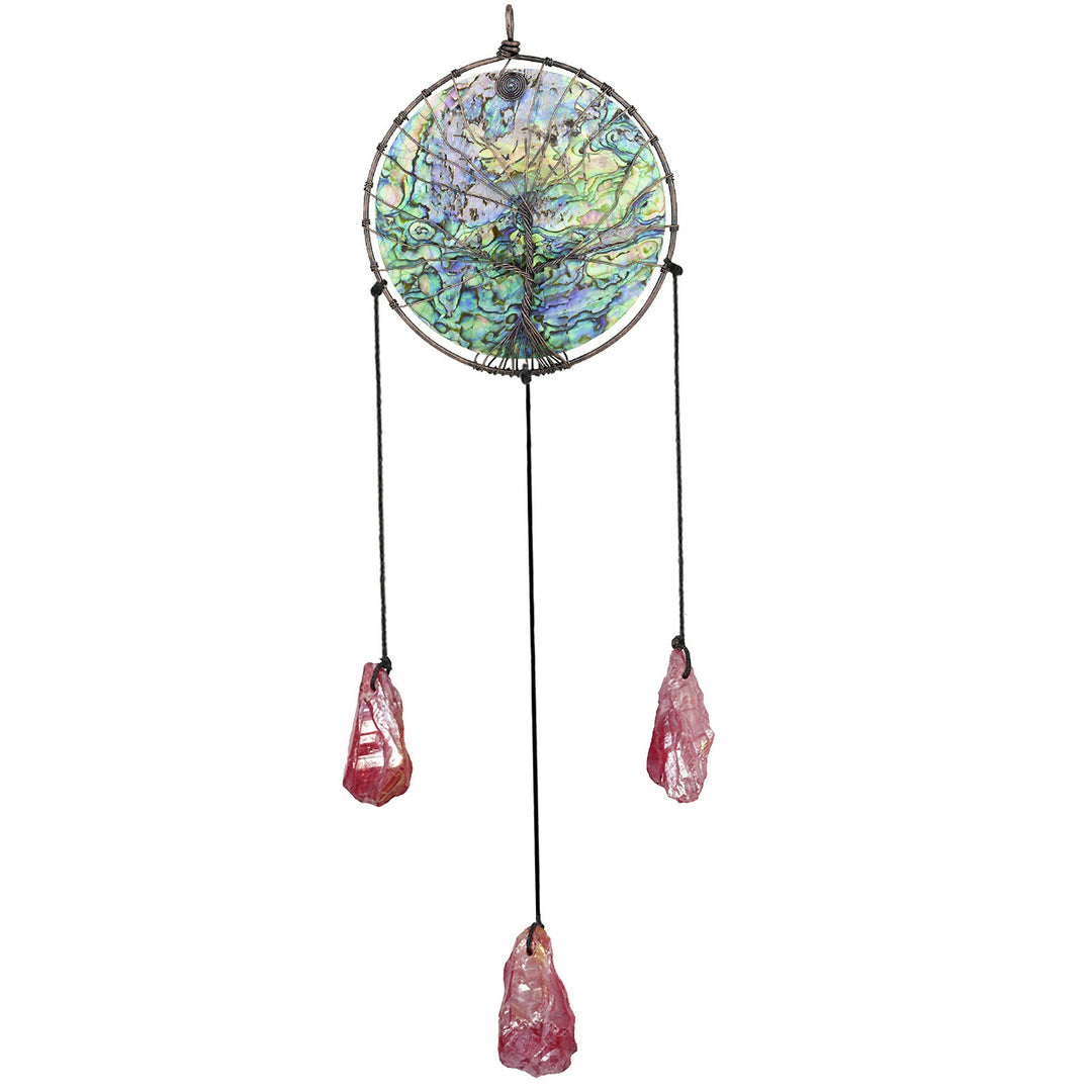 Ornamento pendente con albero della vita in conchiglia di abalone Olivenorma