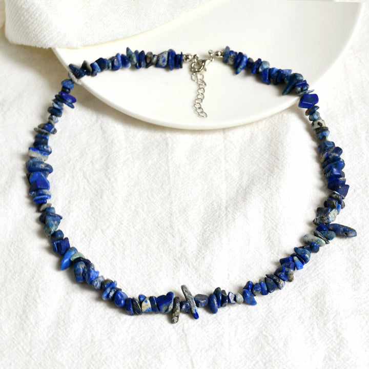 Collana con pietra di cristallo lucidata di forma irregolare Olivenorma