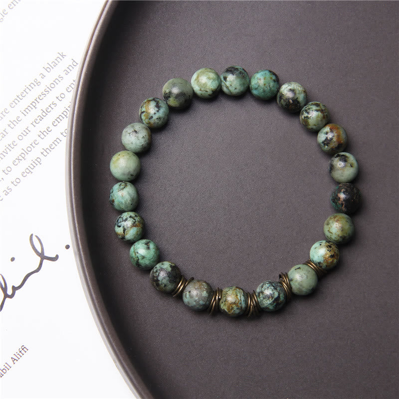 Olivenorma Bracciale Yoga Elasticizzato con Perline in Pietra Naturale Lucida da 8 mm