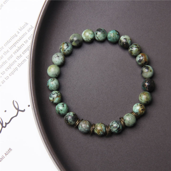 Olivenorma Bracciale Yoga Elasticizzato con Perline in Pietra Naturale Lucida da 8 mm