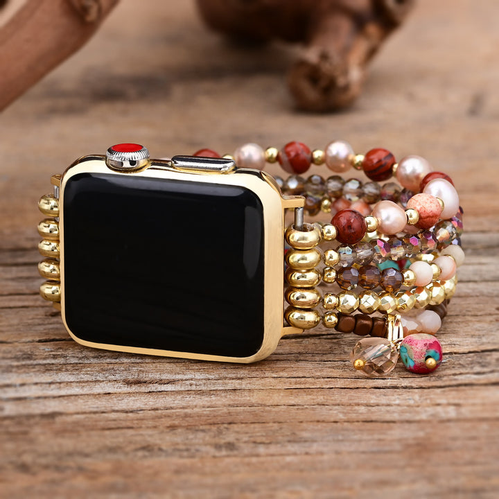 Braccialetto Olivenorma Mogano Pietra Apple Samsung Fitbit Watch 