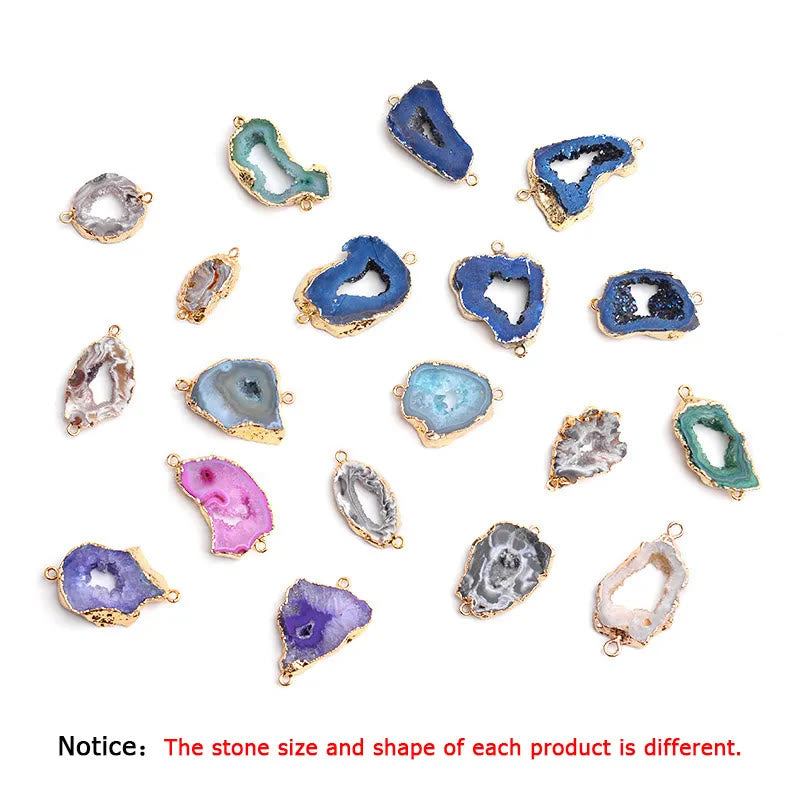 Braccialetto fatto a mano con avvolgimento a grappolo irregolare di agata naturale Olivenorma 