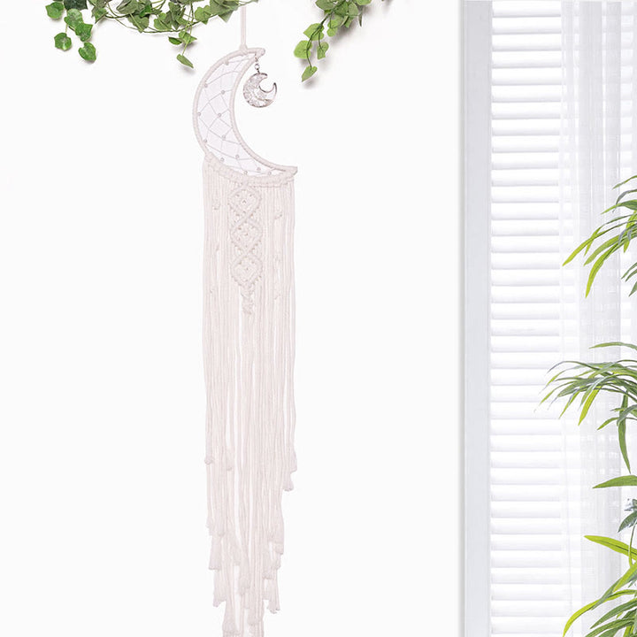 Olivenorma Crystal Tree of Life Acchiappasogni in corda di cotone intrecciata