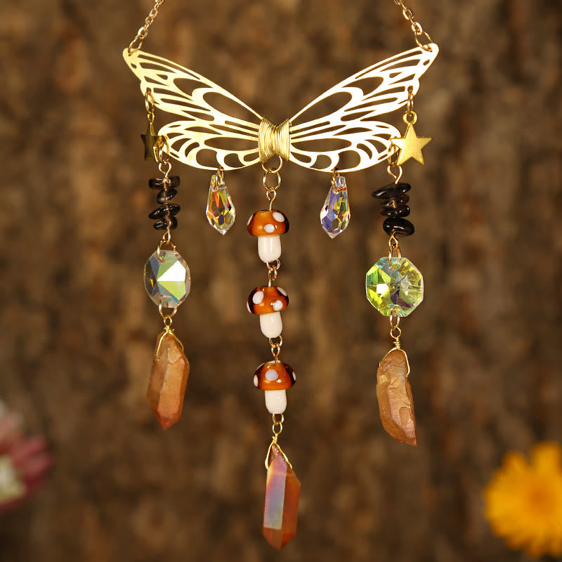Olivenorma Crystal Butterfly Wings Sunshine Catcher Campanello a vento 