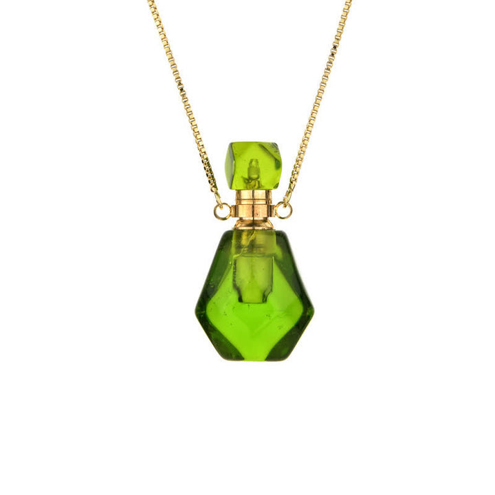 Collana con bottiglia di profumo di cristallo