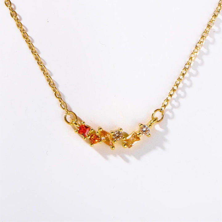 Olivenorma Collana con ciondolo in perline con pietre portafortuna multiple placcate in oro e rame
