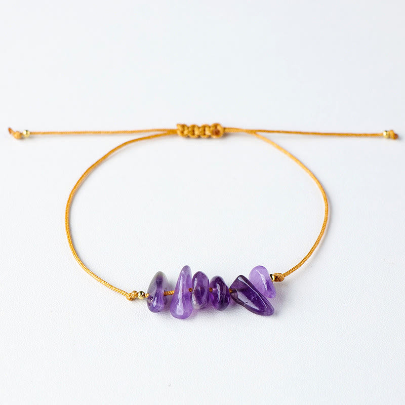 Bracciale intrecciato con pietre preziose irregolari "Nature's Healing Wishes" Olivenorma