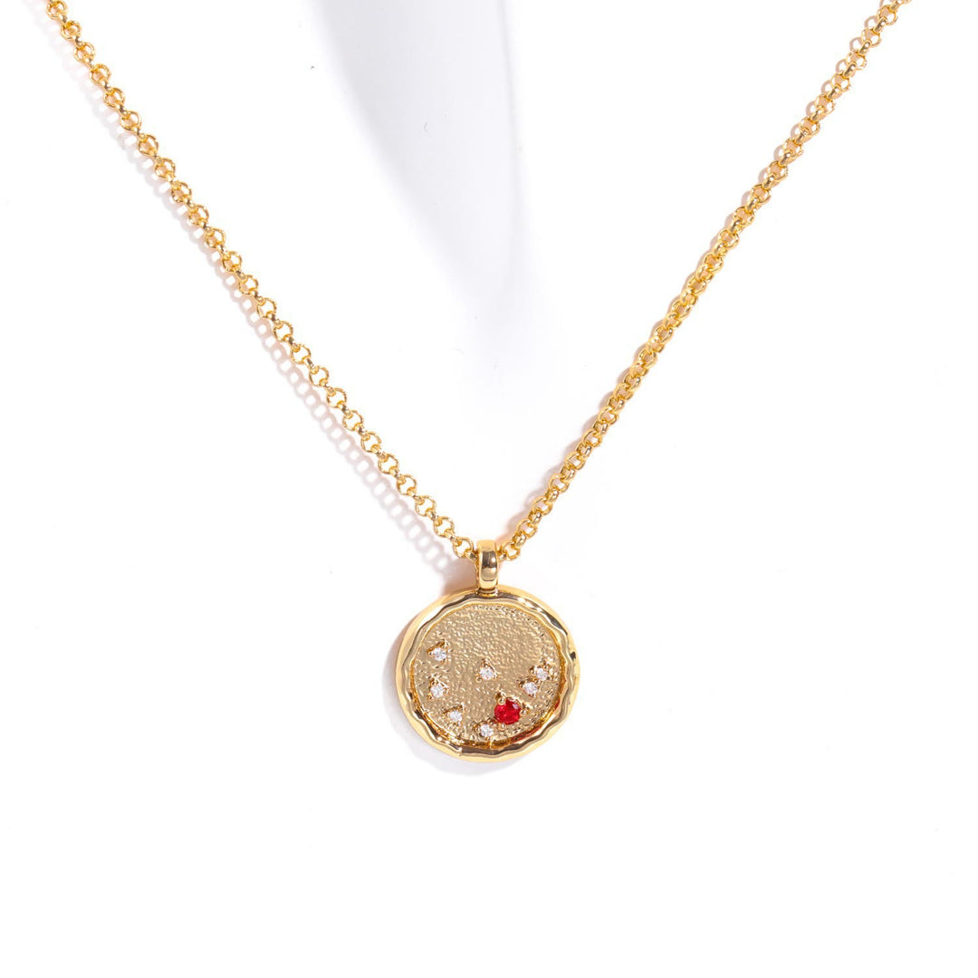 Collana con pietra portafortuna dello zodiaco in zircone bianco Olivenorma 