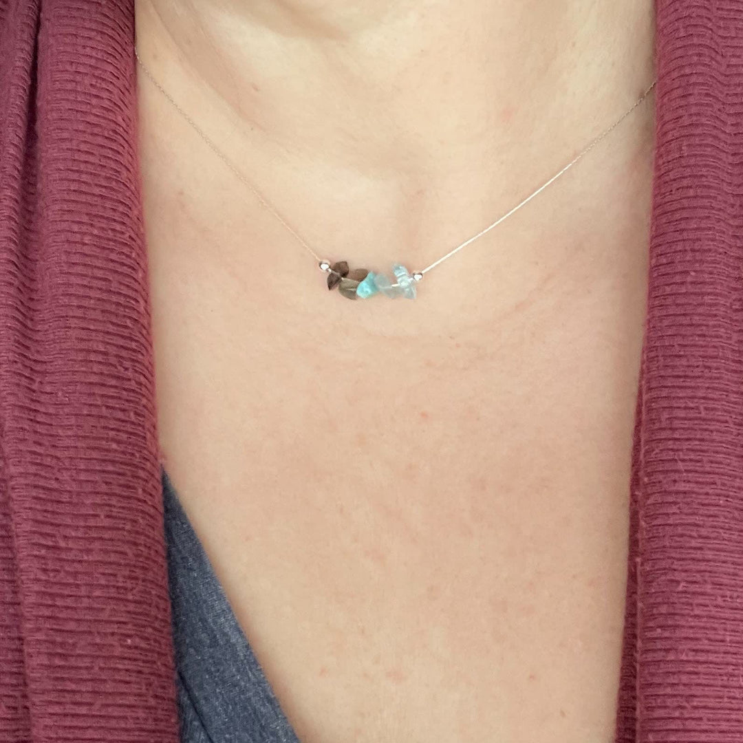 Collana girocollo con segno zodiacale in pietra naturale Olivenorma 