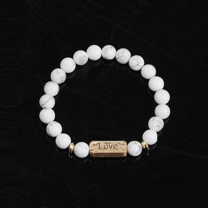 Bracciale con potente incisione Love Natural Gemstone Olivenorma