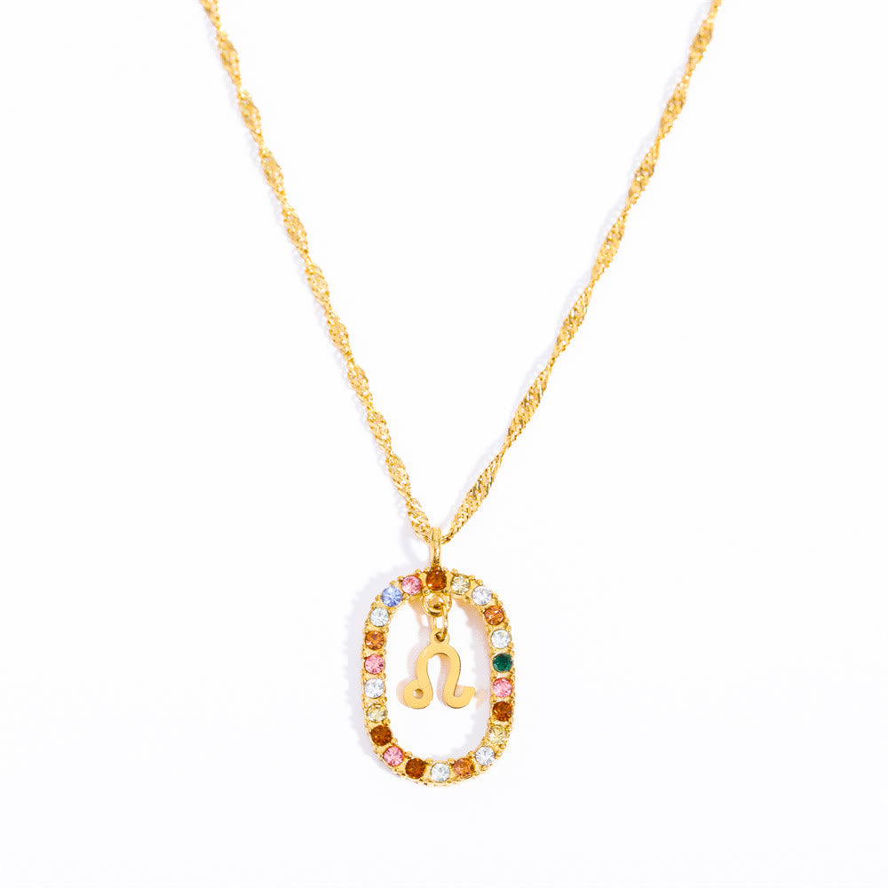Collana Olivenorma Zircone traforato Ovale Costellazione Zodiacale