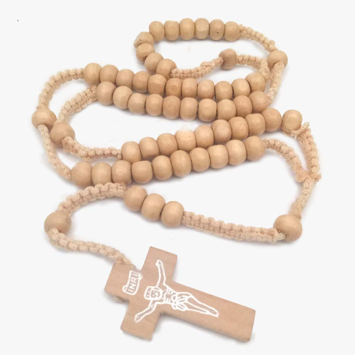 Collana rosario con perline di legno Mala a croce Olivenorma 