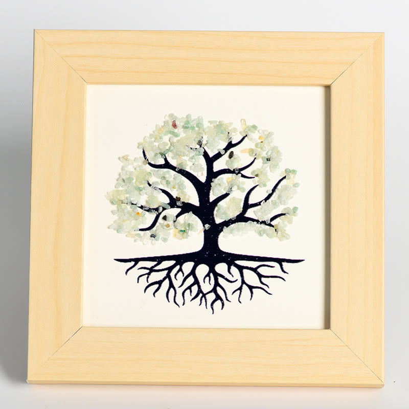 Olivenorma Ghiaia di cristallo naturale Albero della vita Cornice per foto Decorazione