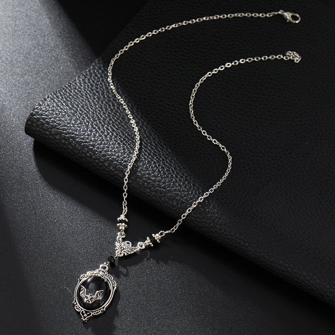 Collana in argento e ossidiana pipistrello Olivenorma