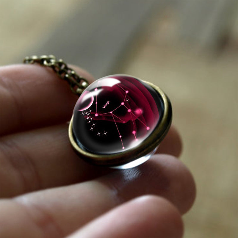 Collana di protezione dello zodiaco Olivenorma Glass 12 Stelle