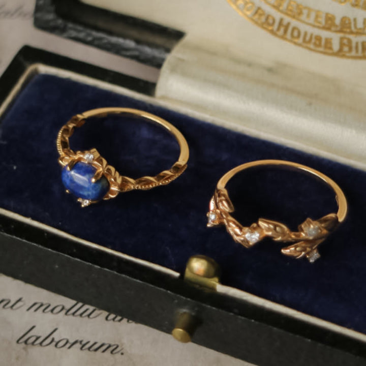 Olivenorma "Tutti i pensieri sono stelle" - Anello retrò in lapislazzuli