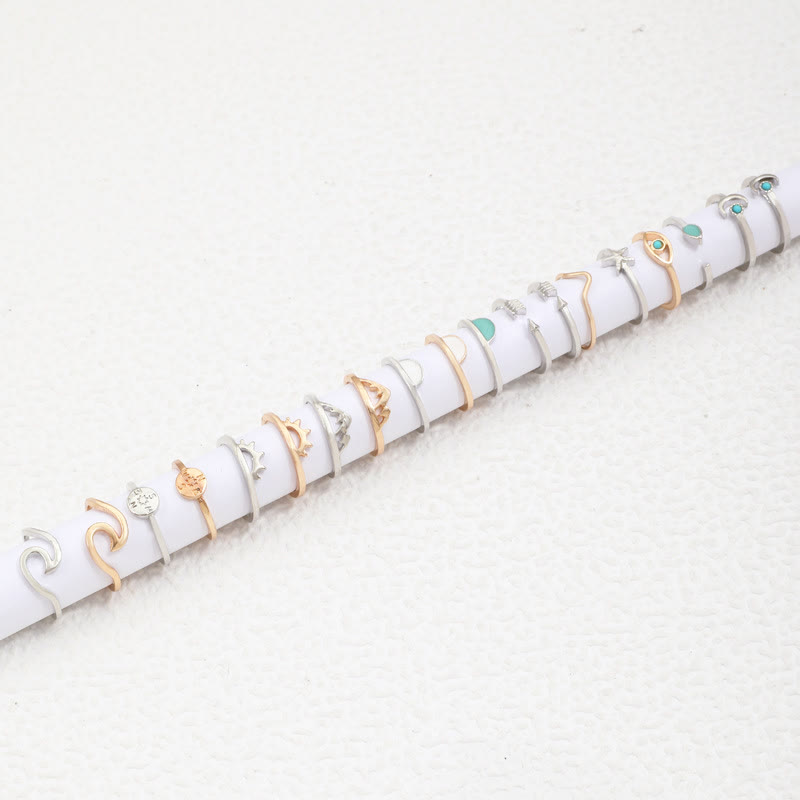 Olivenorma Amazzonite Turchese Anello Regolabile 19 Pezzi 